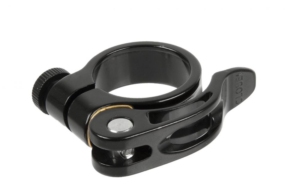 Zoom Sattelklemme mit Schnellspanner Alu schwarz 31,8 mm EN geprüft (EN 14766) 