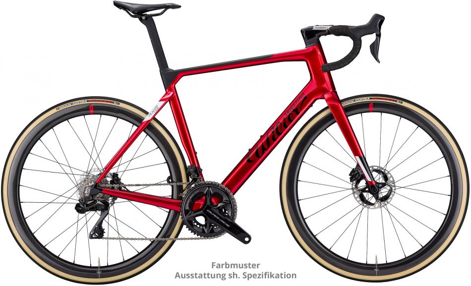 Wilier Filante Hybrid Disc - Shimano Dura Ace 9270 Di2 12s + Mahle X20 - Hy-Slr42kc Carbon - 2023 *Testrad* (Grösse: L | Farbe: Y19 Velvet Red, Glossy) 